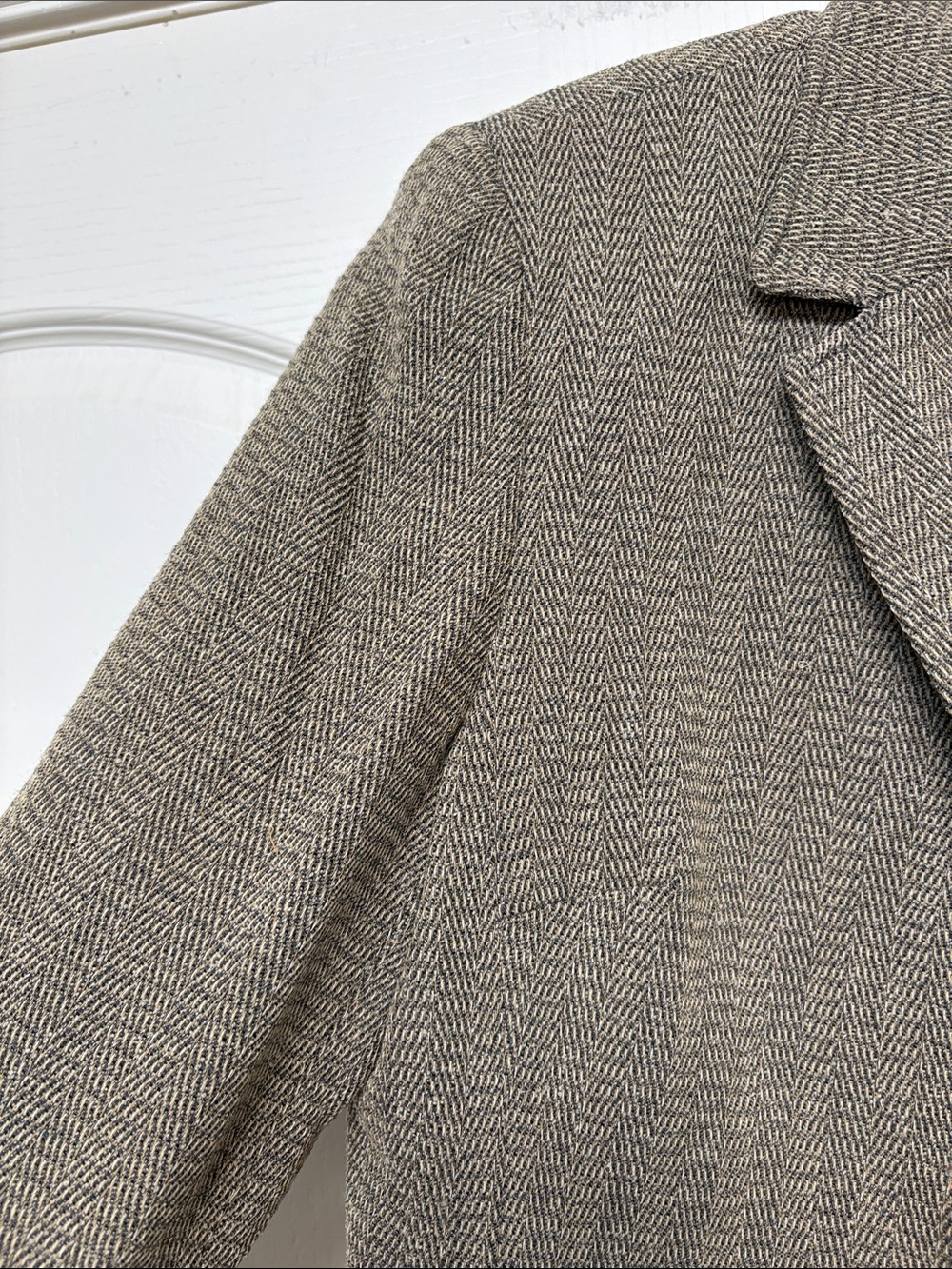 Rena Rowan Women's Taupe Herringbone Blazer Jacket - Picture 10 of 14